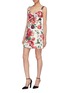 Figure View - Click To Enlarge - - - Peony print brocade sweetheart dress