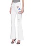 Front View - Click To Enlarge - - - Mix appliqué flared jeans