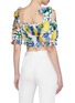 Back View - Click To Enlarge - - - Tie shoulder Majolica print cropped top