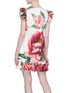 Back View - Click To Enlarge - - - Ruffle peony print brocade dress