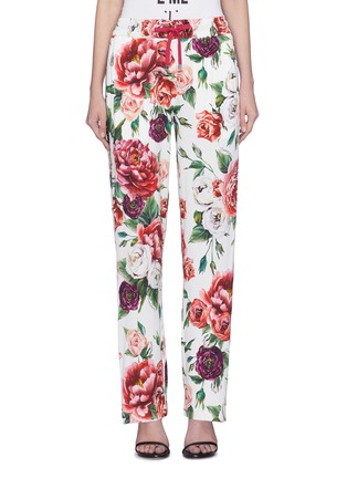 Main View - Click To Enlarge - - - Logo outseam peony print track pants