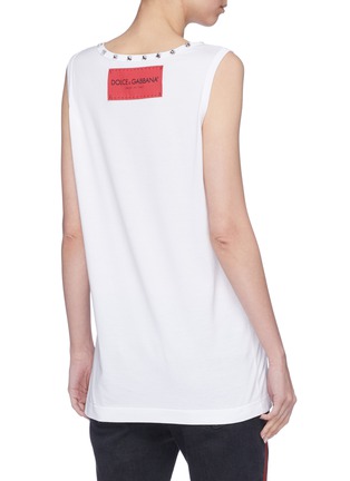 Back View - Click To Enlarge - - - 'I Love The Love' slogan print oversized tank top