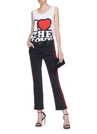 Figure View - Click To Enlarge - - - 'I Love The Love' slogan print oversized tank top