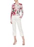 Figure View - Click To Enlarge - - - Lace trim peony print silk blend sweater