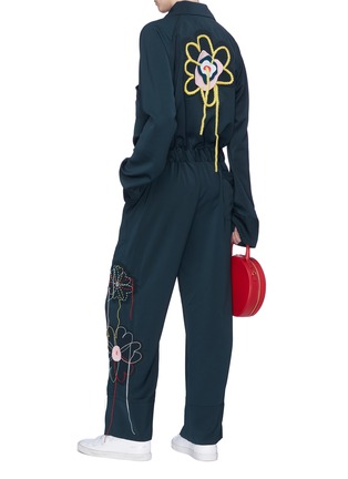 Figure View - Click To Enlarge - MIRA MIKATI - Belted floral appliqué jumpsuit
