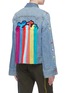Back View - Click To Enlarge - MIRA MIKATI - 'Late' rainbow fringe slogan patch denim jacket
