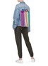 Figure View - Click To Enlarge - MIRA MIKATI - 'Late' rainbow fringe slogan patch denim jacket