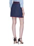 Back View - Click To Enlarge - GUCCI - Horsebit contrast piping denim skirt