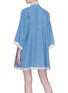 Back View - Click To Enlarge - GUCCI - Lace trim ruffle bib denim tunic dress