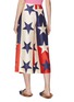Back View - Click To Enlarge - GUCCI - Mock button outseam star print colourblock pleated culottes