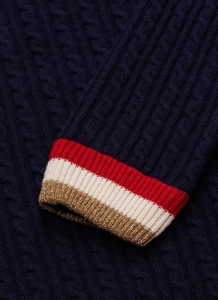 - GUCCI - Stripe torchon border wool-cashmere sweater