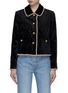 Main View - Click To Enlarge - GUCCI - Glass pearl border crystal button velvet jacket