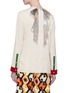 Back View - Click To Enlarge - GUCCI - Sequin bow trompe l'œil silk shirt