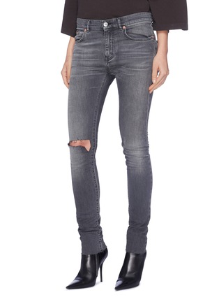Front View - Click To Enlarge - BALENCIAGA - Ripped knee skinny jeans
