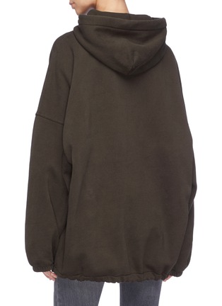 Back View - Click To Enlarge - BALENCIAGA - Logo embroidered oversized hoodie