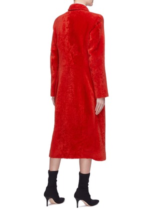 Back View - Click To Enlarge - BALENCIAGA - 'Hourglass' double breasted shearling coat