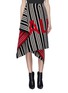 Main View - Click To Enlarge - BALENCIAGA - Logo intrasia stripe drape skirt