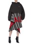 Figure View - Click To Enlarge - BALENCIAGA - Logo intrasia stripe drape skirt
