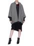 Figure View - Click To Enlarge - BALENCIAGA - Layered placket houndstooth coat