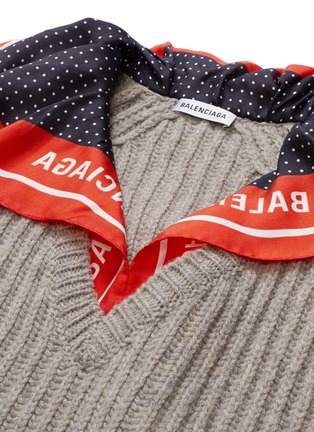  - BALENCIAGA - Scarf panel drape virgin wool oversized sweater
