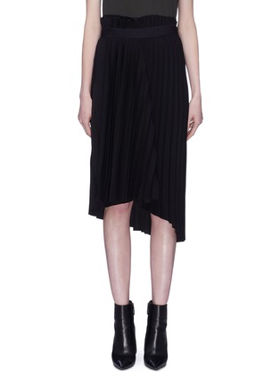 Main View - Click To Enlarge - BALENCIAGA - Logo belted pleated drape paperbag skirt