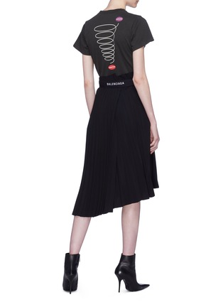 Figure View - Click To Enlarge - BALENCIAGA - Logo belted pleated drape paperbag skirt