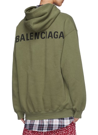 Back View - Click To Enlarge - BALENCIAGA - Logo print hoodie