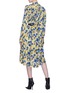 Back View - Click To Enlarge - BALENCIAGA - Logo belted twist neck tie silk dress