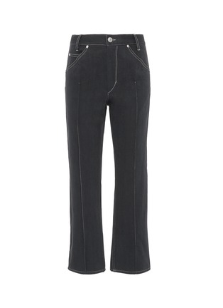 Main View - Click To Enlarge - ISABEL MARANT - 'Golky' contrast topstitching cropped jeans