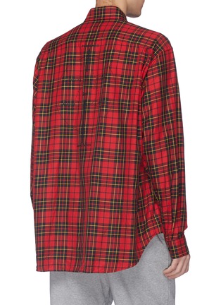 Back View - Click To Enlarge - BALENCIAGA - 'Self' chart print tartan plaid twill shirt