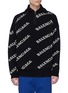 Main View - Click To Enlarge - BALENCIAGA - Logo intarsia half-zip sweater