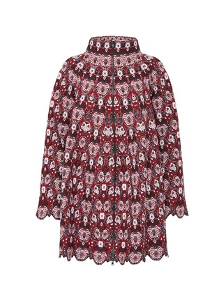 Main View - Click To Enlarge - ALAÏA - 'Eden' graphic jacquard scalloped knit jacket