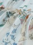  - - - Lace sleeve floral print silk chiffon dress