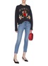 Figure View - Click To Enlarge - - - 'Queen' slogan embellished graphic appliqué cashmere sweater