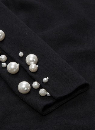 - OSCAR DE LA RENTA - Faux pearl sleeve crepe dress