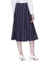 Back View - Click To Enlarge - OSCAR DE LA RENTA - Pinstripe godet virgin wool blend skirt