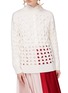Detail View - Click To Enlarge - OSCAR DE LA RENTA - Virgin wool-cashmere open knit sweater