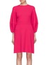 Main View - Click To Enlarge - OSCAR DE LA RENTA - Lantern sleeve virgin wool blend crepe dress