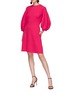 Figure View - Click To Enlarge - OSCAR DE LA RENTA - Lantern sleeve virgin wool blend crepe dress