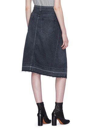 Back View - Click To Enlarge - SACAI - Asymmetric zip wrap denim skirt