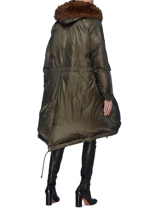 Back View - Click To Enlarge - SACAI - Detachable faux fur hood oversized down puffer jacket