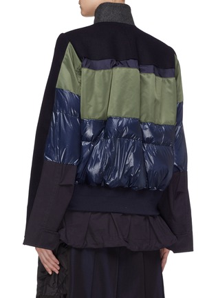 Back View - Click To Enlarge - SACAI - Stand collar down puffer panel wool jacket