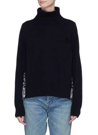 Main View - Click To Enlarge - SACAI - x Reyn Spooner floral print pleated back turtleneck sweater