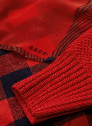 Detail View - Click To Enlarge - SACAI - Buffalo check back wool knit dress