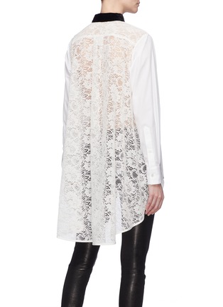 Back View - Click To Enlarge - SACAI - Guipure lace back shirt