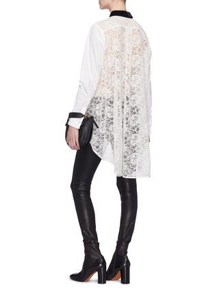Figure View - Click To Enlarge - SACAI - Guipure lace back shirt