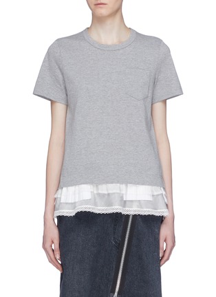 Main View - Click To Enlarge - SACAI - Pleated tiered hem T-shirt