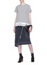 Figure View - Click To Enlarge - SACAI - Pleated tiered hem T-shirt