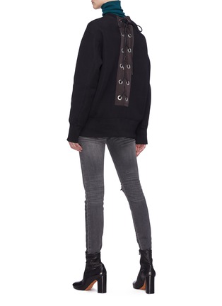 Figure View - Click To Enlarge - SACAI - Lace-up back sweatshirt