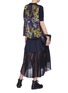 Figure View - Click To Enlarge - SACAI - Floral print pleated back wool knit top